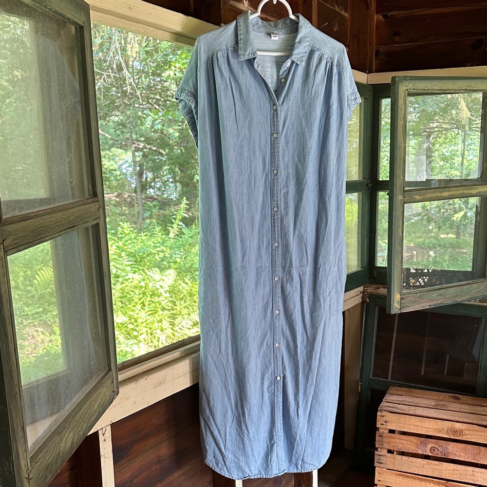 Old Navy Blue Cap Sleeve Denim Dress
